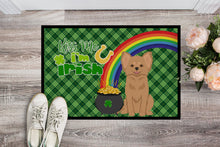 Load image into Gallery viewer, Longhaired Gold Chihuahua St. Patrick's Day Doormat - 24x36 Decorative Floor Mat – Indoor/Outdoor Rug with Artistic Flair