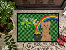 Load image into Gallery viewer, Longhaired Gold Chihuahua St. Patrick's Day Doormat - 24x36 Decorative Floor Mat – Indoor/Outdoor Rug with Artistic Flair