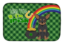 Load image into Gallery viewer, Black and Tan Chihuahua St. Patrick's Day Dish Drying Mat – Absorbent, Artistic Kitchen Essentials