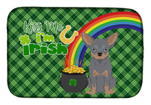 Load image into Gallery viewer, Blue and Tan Chihuahua St. Patrick's Day Dish Drying Mat – Absorbent, Artistic Kitchen Essentials