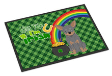 Load image into Gallery viewer, Blue and Tan Chihuahua St. Patrick's Day Doormat - 24x36 Decorative Floor Mat – Indoor/Outdoor Rug with Artistic Flair
