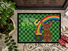 Load image into Gallery viewer, Chocolate and Tan Chihuahua St. Patrick's Day Doormat - 24x36 Decorative Floor Mat – Indoor/Outdoor Rug with Artistic Flair