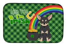 Load image into Gallery viewer, Black and Cream Chihuahua St. Patrick's Day Dish Drying Mat – Absorbent, Artistic Kitchen Essentials