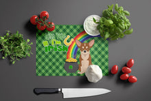 Load image into Gallery viewer, Red and White Chihuahua St. Patrick's Day Glass Cutting Boards – Durable, Decorative Kitchen Art Large