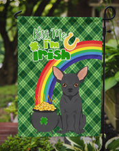 Load image into Gallery viewer, Black Chihuahua St. Patrick's Garden Flag – "Kiss Me I’m Irish" with Pot of Gold &amp; Rainbow