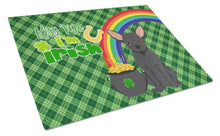 Load image into Gallery viewer, Black Chihuahua St. Patrick's Day Glass Cutting Boards – Durable, Decorative Kitchen Art Large