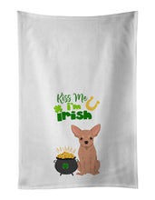 Load image into Gallery viewer, Cream Chihuahua St. Patrick's Day White Kitchen Towel Set of 2 Dish Towels