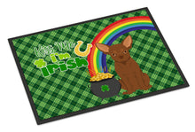 Load image into Gallery viewer, Chocolate Chihuahua St. Patrick's Day Doormat - 24x36 Decorative Floor Mat – Indoor/Outdoor Rug with Artistic Flair