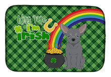 Load image into Gallery viewer, Blue Chihuahua St. Patrick's Day Dish Drying Mat – Absorbent, Artistic Kitchen Essentials
