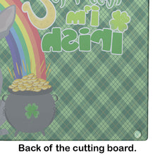 Load image into Gallery viewer, Blue Chihuahua St. Patrick's Day Glass Cutting Boards – Durable, Decorative Kitchen Art Large