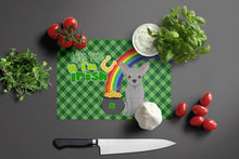 Load image into Gallery viewer, Silver Chihuahua St. Patrick's Day Glass Cutting Boards – Durable, Decorative Kitchen Art Large