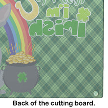Load image into Gallery viewer, Silver Chihuahua St. Patrick's Day Glass Cutting Boards – Durable, Decorative Kitchen Art Large