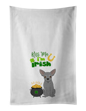Load image into Gallery viewer, Silver Chihuahua St. Patrick's Day White Kitchen Towel Set of 2 Dish Towels