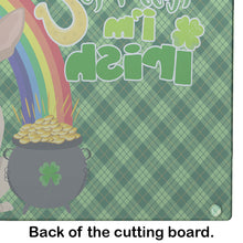 Load image into Gallery viewer, Fawn and White Chihuahua St. Patrick's Day Glass Cutting Boards – Durable, Decorative Kitchen Art Large