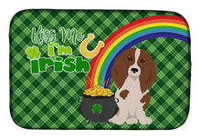 Load image into Gallery viewer, Longhair Red Pedbald Dachshund St. Patrick's Day Dish Drying Mat – Absorbent, Artistic Kitchen Essentials