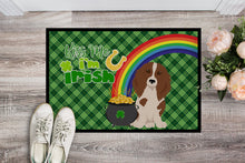 Load image into Gallery viewer, Longhair Red Pedbald Dachshund St. Patrick's Day Doormat - 24x36 Decorative Floor Mat – Indoor/Outdoor Rug with Artistic Flair