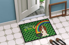 Load image into Gallery viewer, Longhair Red Pedbald Dachshund St. Patrick's Day Doormat - 24x36 Decorative Floor Mat – Indoor/Outdoor Rug with Artistic Flair