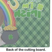 Load image into Gallery viewer, Longhair Red Pedbald Dachshund St. Patrick's Day Glass Cutting Boards – Durable, Decorative Kitchen Art Large