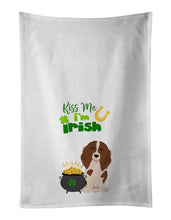 Load image into Gallery viewer, Longhair Red Pedbald Dachshund St. Patrick's Day White Kitchen Towel Set of 2 Dish Towels