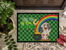 Load image into Gallery viewer, Longhair Cream Dapple Dachshund St. Patrick's Day Doormat - 24x36 Decorative Floor Mat – Indoor/Outdoor Rug with Artistic Flair