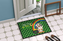 Load image into Gallery viewer, Longhair Cream Dapple Dachshund St. Patrick's Day Doormat - 24x36 Decorative Floor Mat – Indoor/Outdoor Rug with Artistic Flair