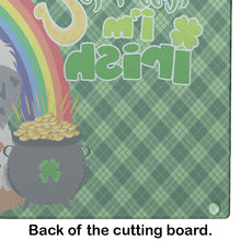 Load image into Gallery viewer, Longhair Cream Dapple Dachshund St. Patrick's Day Glass Cutting Boards – Durable, Decorative Kitchen Art Large