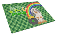 Load image into Gallery viewer, Longhair Cream Dapple Dachshund St. Patrick's Day Glass Cutting Boards – Durable, Decorative Kitchen Art Large