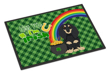 Load image into Gallery viewer, Longhair Black and Cream Dachshund St. Patrick's Day Doormat - 24x36 Decorative Floor Mat – Indoor/Outdoor Rug with Artistic Flair