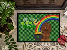 Load image into Gallery viewer, Longhair Chocolate and Tan Dachshund St. Patrick's Day Doormat - 24x36 Decorative Floor Mat – Indoor/Outdoor Rug with Artistic Flair
