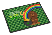 Load image into Gallery viewer, Longhair Chocolate and Tan Dachshund St. Patrick's Day Doormat - 24x36 Decorative Floor Mat – Indoor/Outdoor Rug with Artistic Flair