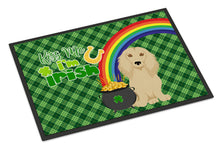 Load image into Gallery viewer, Longhair Cream Dachshund St. Patrick's Day Doormat - 24x36 Decorative Floor Mat – Indoor/Outdoor Rug with Artistic Flair