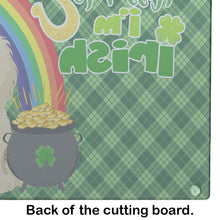 Load image into Gallery viewer, Longhair Cream Dachshund St. Patrick's Day Glass Cutting Boards – Durable, Decorative Kitchen Art Large