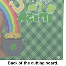 Load image into Gallery viewer, Longhair Red Dachshund St. Patrick's Day Glass Cutting Boards – Durable, Decorative Kitchen Art Large