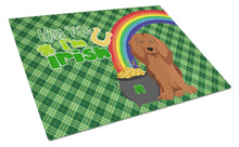 Load image into Gallery viewer, Longhair Red Dachshund St. Patrick's Day Glass Cutting Boards – Durable, Decorative Kitchen Art Large