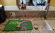 Load image into Gallery viewer, Longhair Blue and Tan Dachshund St. Patrick's Day Dish Drying Mat – Absorbent, Artistic Kitchen Essentials