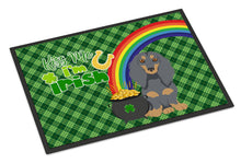 Load image into Gallery viewer, Longhair Blue and Tan Dachshund St. Patrick's Day Doormat - 24x36 Decorative Floor Mat – Indoor/Outdoor Rug with Artistic Flair