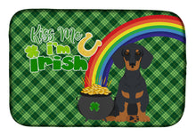 Load image into Gallery viewer, Black and Tan Dachshund St. Patrick's Day Dish Drying Mat – Absorbent, Artistic Kitchen Essentials