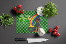 Load image into Gallery viewer, Black and Tan Dachshund St. Patrick's Day Glass Cutting Boards – Durable, Decorative Kitchen Art Large