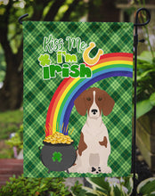 Load image into Gallery viewer, Red Piebald Dachshund St. Patrick's Garden Flag – "Kiss Me I’m Irish" with Pot of Gold &amp; Rainbow