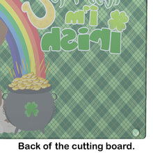 Load image into Gallery viewer, Red Piebald Dachshund St. Patrick's Day Glass Cutting Boards – Durable, Decorative Kitchen Art Large