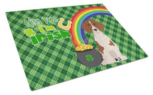 Load image into Gallery viewer, Red Piebald Dachshund St. Patrick's Day Glass Cutting Boards – Durable, Decorative Kitchen Art Large