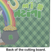 Load image into Gallery viewer, Cream Dapple Dachshund St. Patrick's Day Glass Cutting Boards – Durable, Decorative Kitchen Art Large