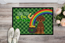 Load image into Gallery viewer, Chocolate and Tan Dachshund St. Patrick's Day Doormat - 24x36 Decorative Floor Mat – Indoor/Outdoor Rug with Artistic Flair