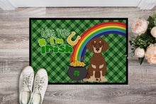 Load image into Gallery viewer, Chocolate and Cream Dachshund St. Patrick's Day Doormat - 24x36 Decorative Floor Mat – Indoor/Outdoor Rug with Artistic Flair