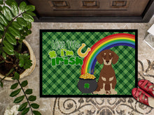 Load image into Gallery viewer, Chocolate and Cream Dachshund St. Patrick's Day Doormat - 24x36 Decorative Floor Mat – Indoor/Outdoor Rug with Artistic Flair