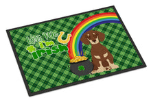 Load image into Gallery viewer, Chocolate and Cream Dachshund St. Patrick's Day Doormat - 24x36 Decorative Floor Mat – Indoor/Outdoor Rug with Artistic Flair