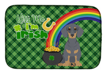 Load image into Gallery viewer, Blue and Tan Dachshund St. Patrick's Day Dish Drying Mat – Absorbent, Artistic Kitchen Essentials
