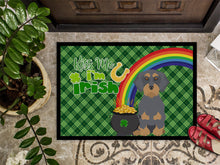 Load image into Gallery viewer, Wirehair Blue and Tan Dachshund St. Patrick's Day Doormat - 24x36 Decorative Floor Mat – Indoor/Outdoor Rug with Artistic Flair