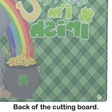 Load image into Gallery viewer, Wirehair Blue and Tan Dachshund St. Patrick's Day Glass Cutting Boards – Durable, Decorative Kitchen Art Large