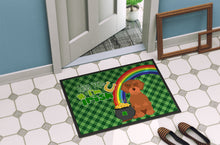 Load image into Gallery viewer, Wirehair Red Dachshund St. Patrick's Day Doormat - 24x36 Decorative Floor Mat – Indoor/Outdoor Rug with Artistic Flair